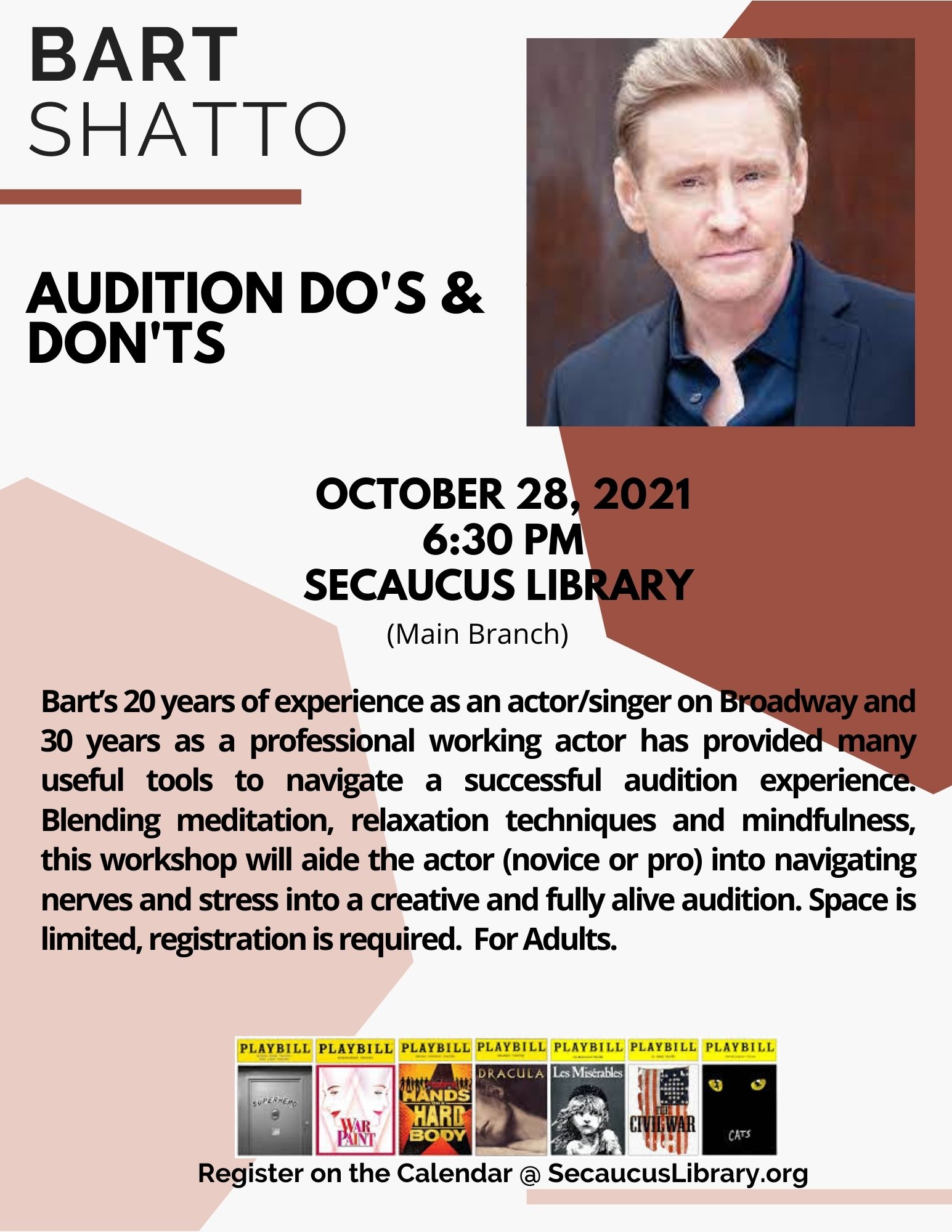 Bart Shatto Auditioning Class Flyer