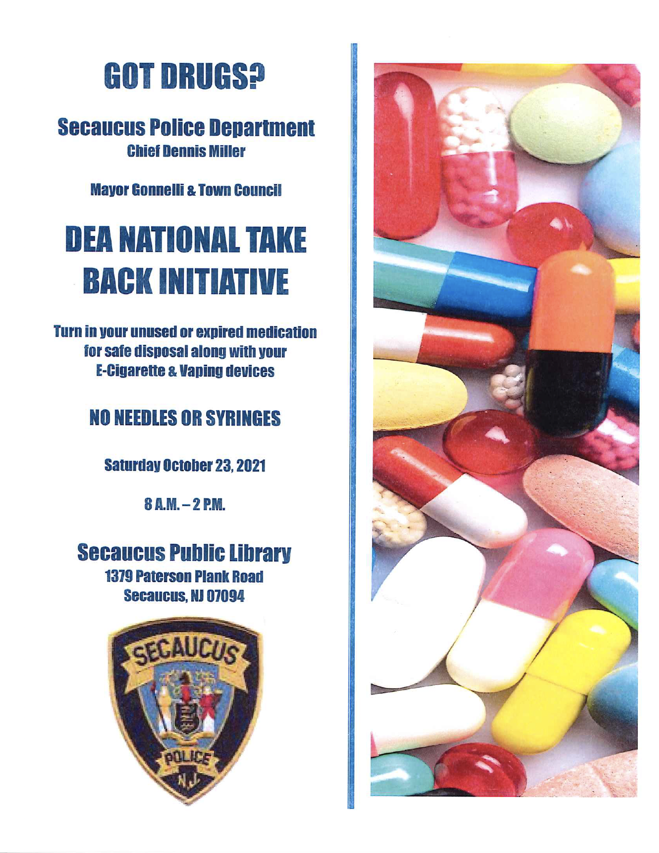 DEA National Take Back Event Flyer