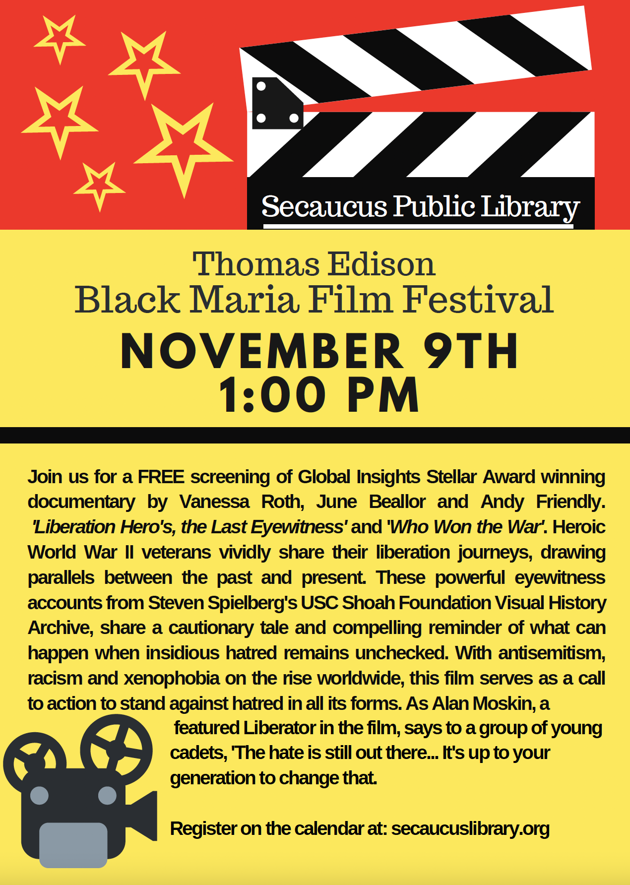 Thomas Edison Black Maria Film Festival Flyer