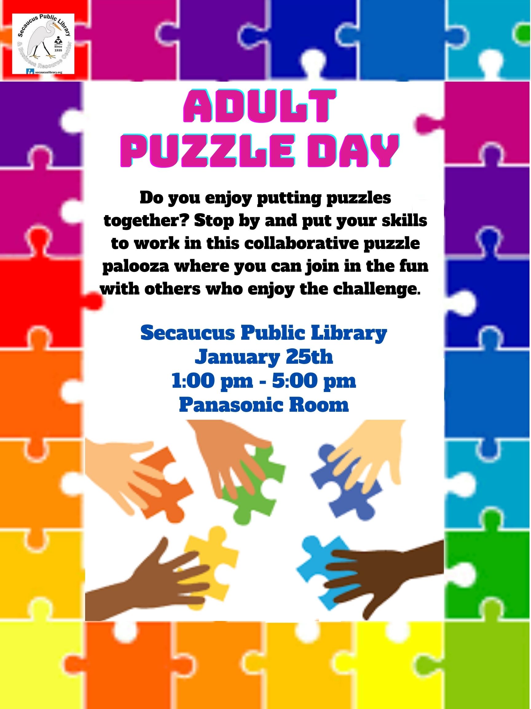 adult puzzle day flyer