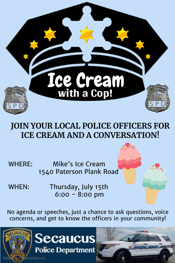 Ice Cream with a cop flyer