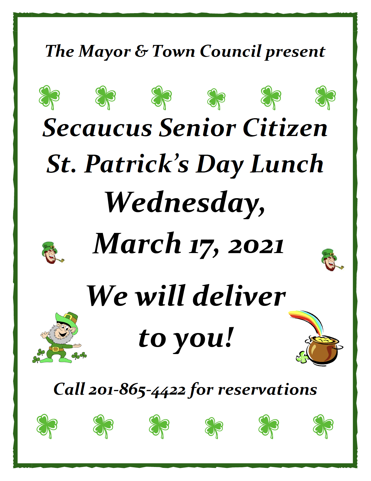 Senior Citizen St. Patrick’s Day Lunch