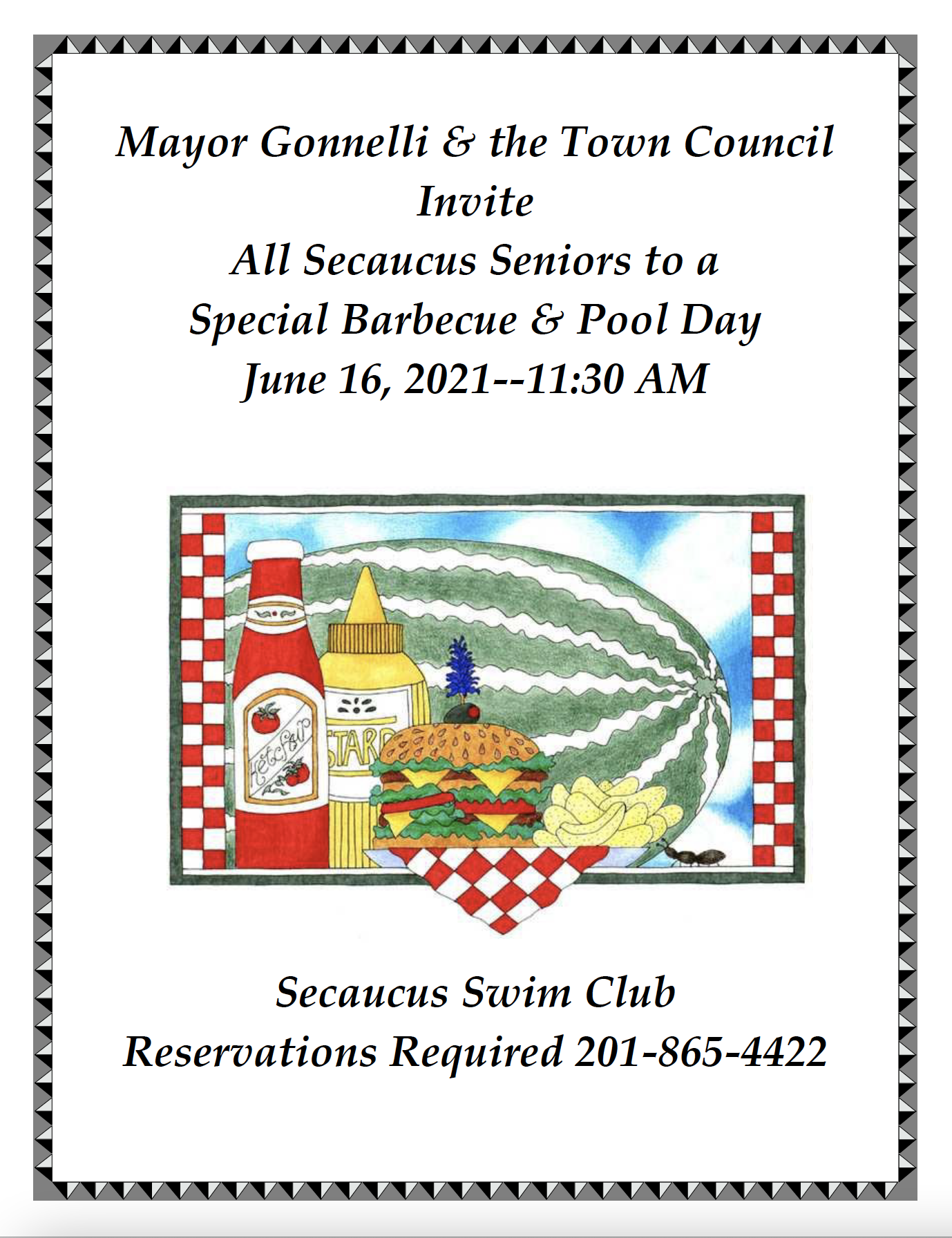Senior BBQ and Pool Day Flyer
