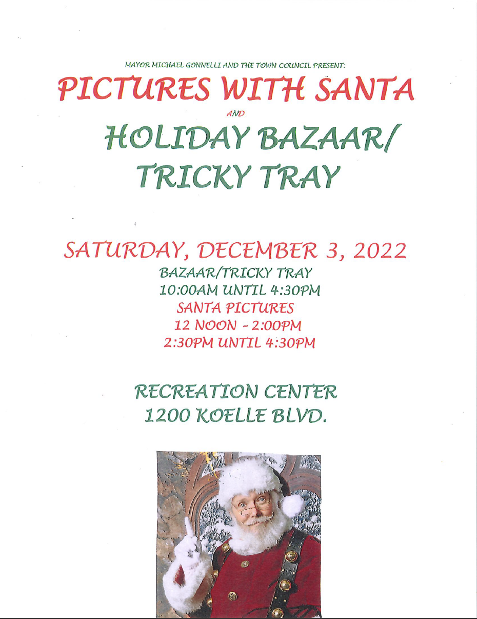 pictures with santa and holiday bazaar flyer
