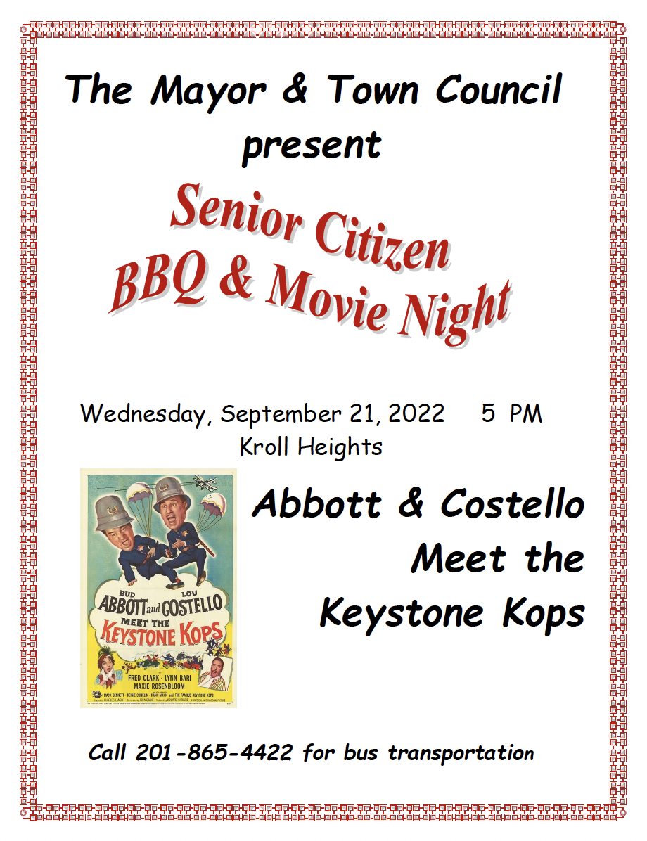 senior barbecue and movie night flyer