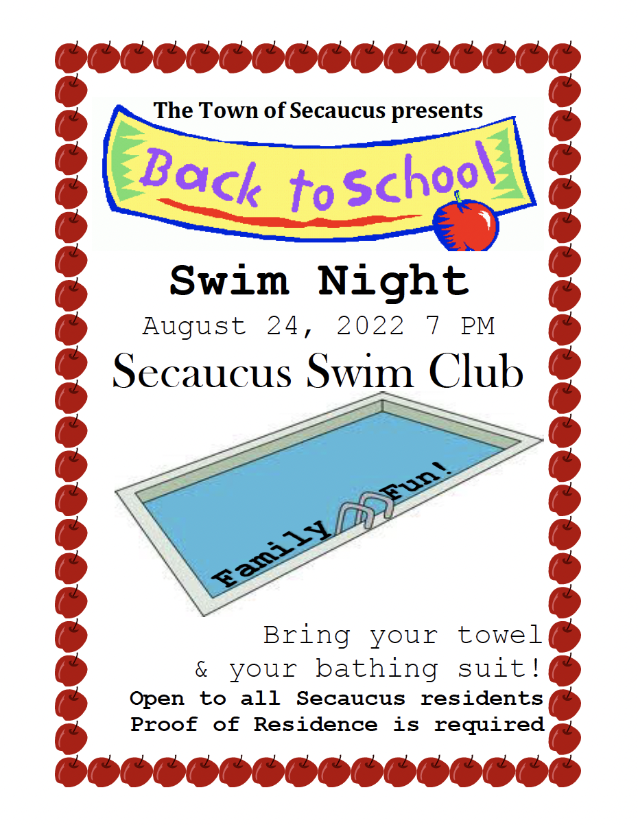 back to school swim night flyer