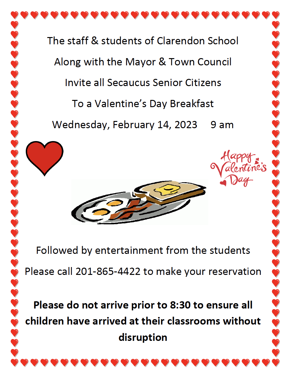 senior valentines day breakfast flyer