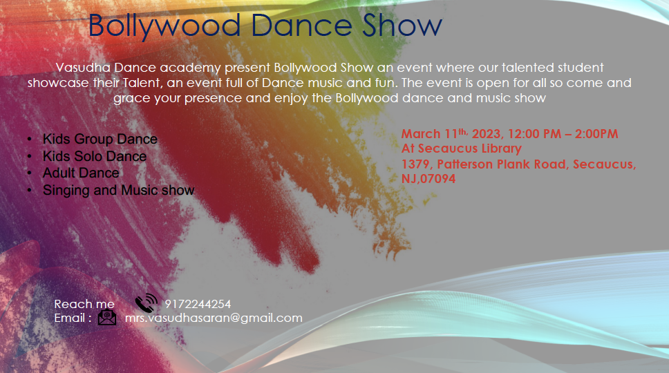 bollywood dance show flyer