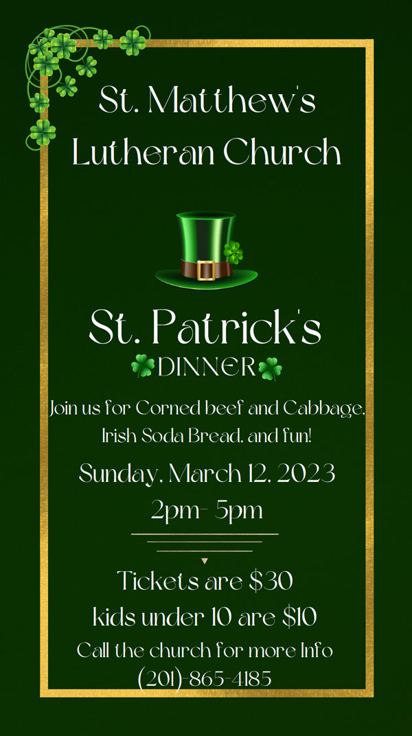 saint patricks dinner flyer