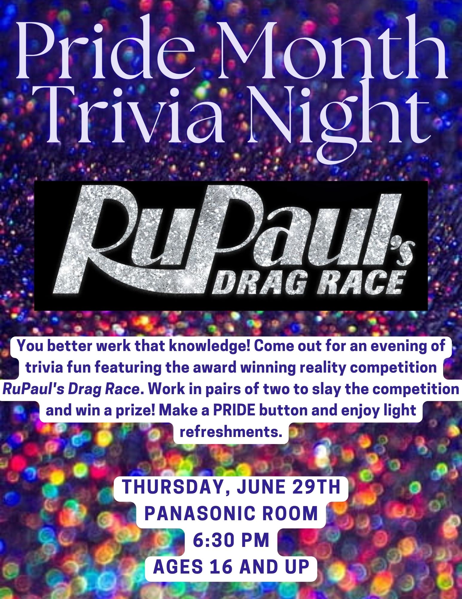 Drag Race Trivia Flyer