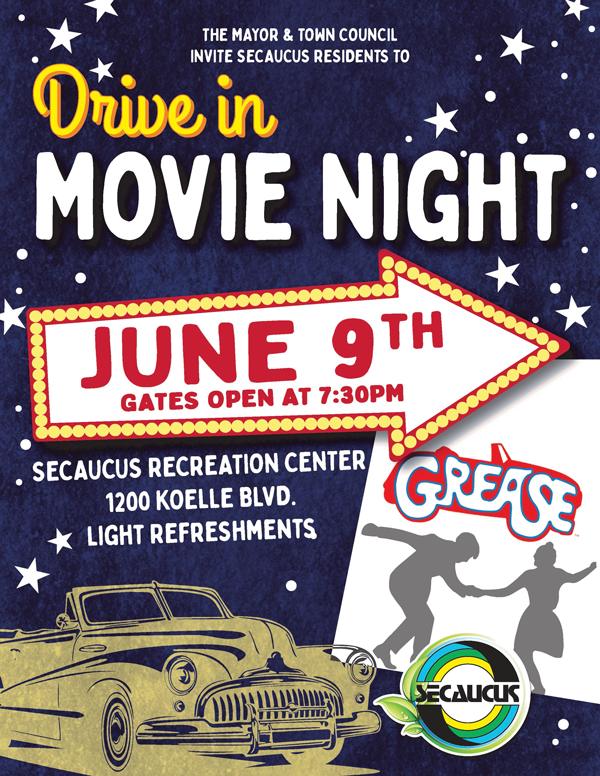Drive In movie night flyer