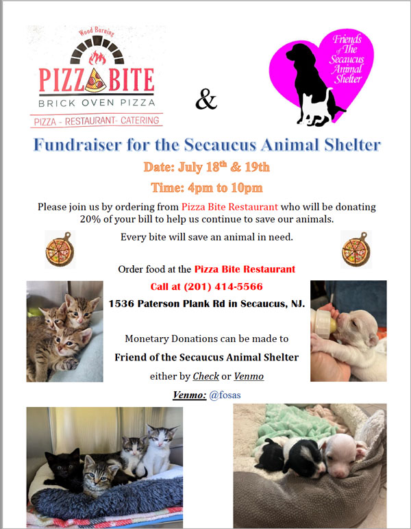 Fundraiser for Secaucus Animal Shelter Flyer