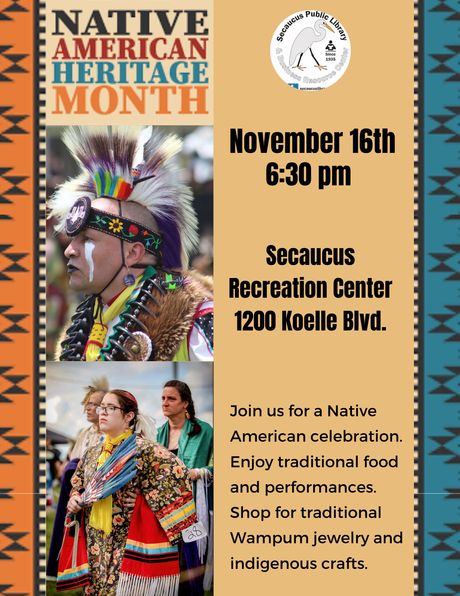 NATIVE AMERICAN heritage month celebration flyer