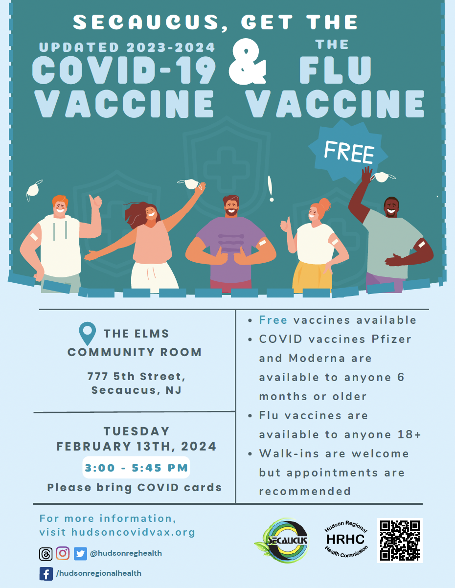 covid and flu vaccine clinic flyer