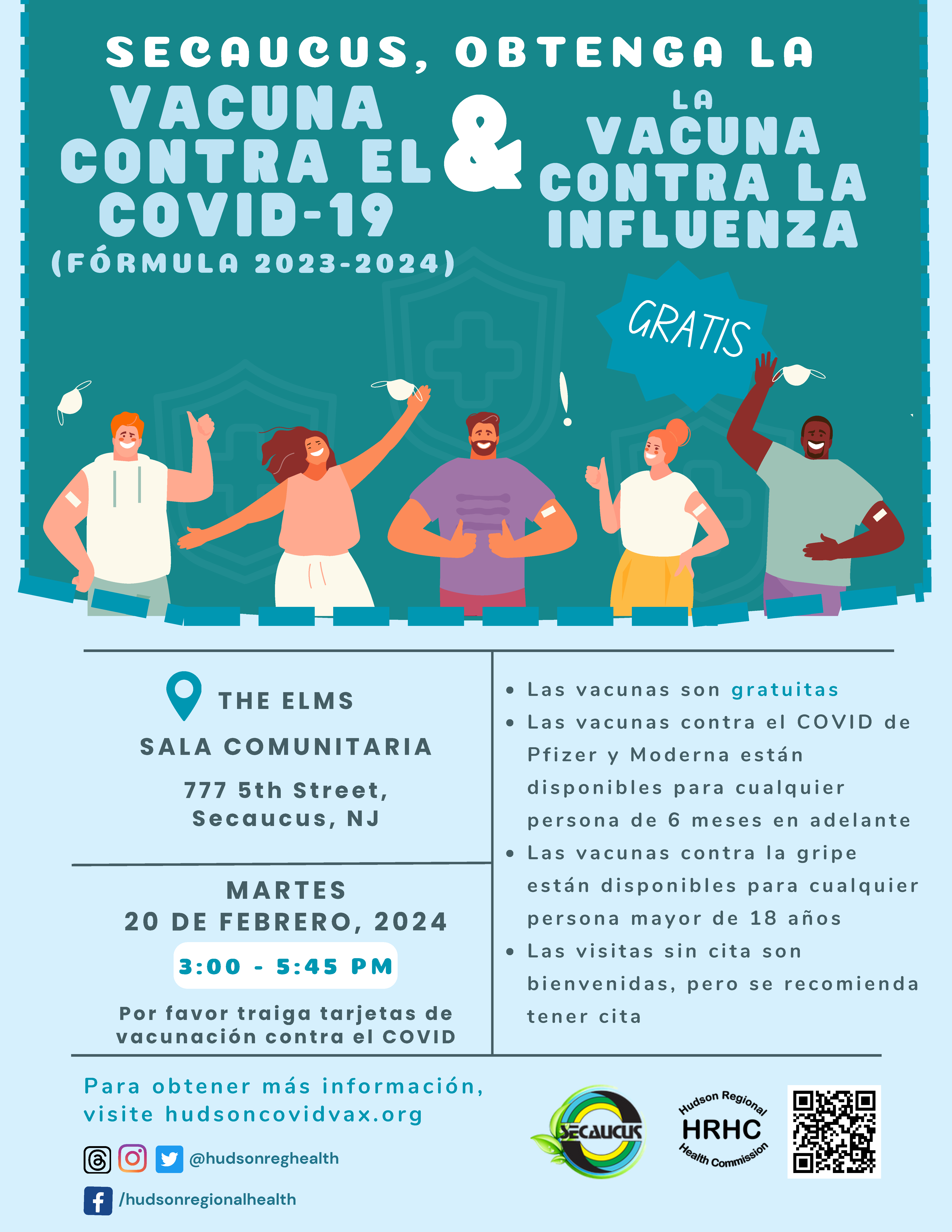 Covid and Flu Vaccine Clinic Flyer Spanish