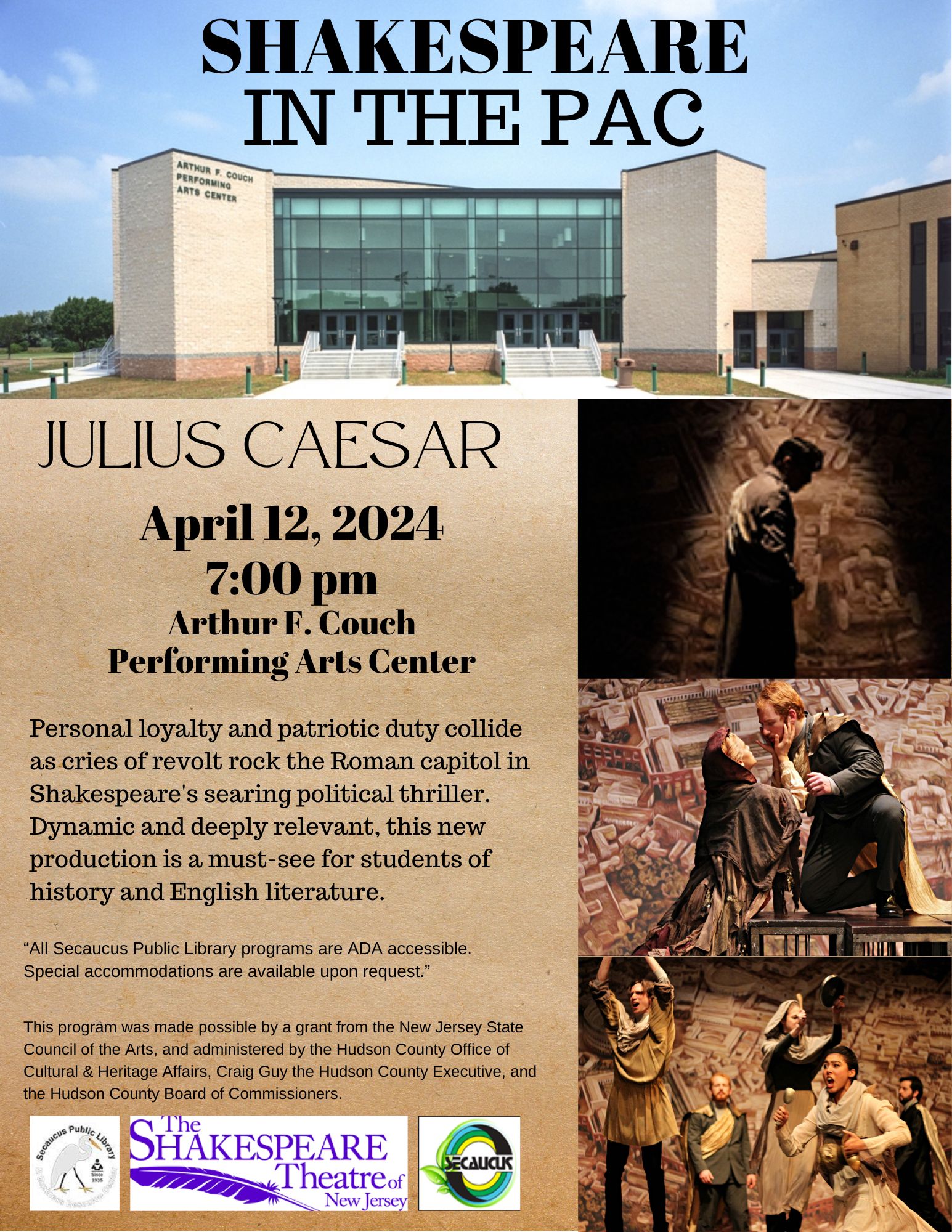 Julius Caesar performance Flyer