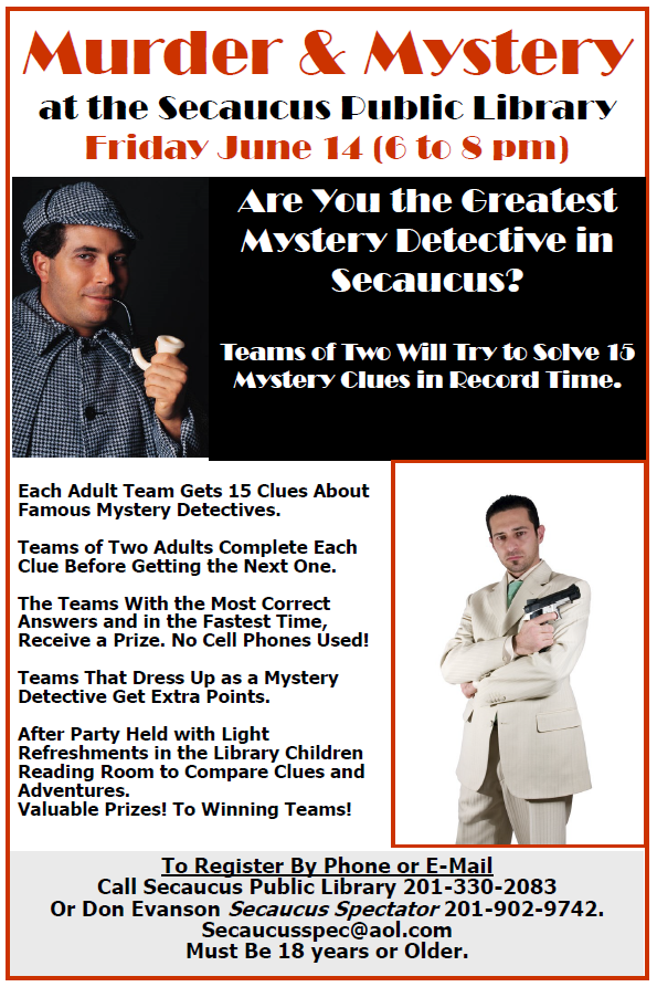 Murder Mystery at Library Flyer