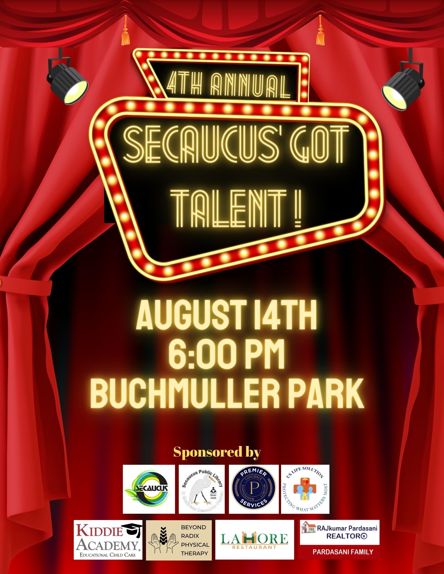 Flyer for Secaucus Got Talent. CLICK HERE for PDF version.